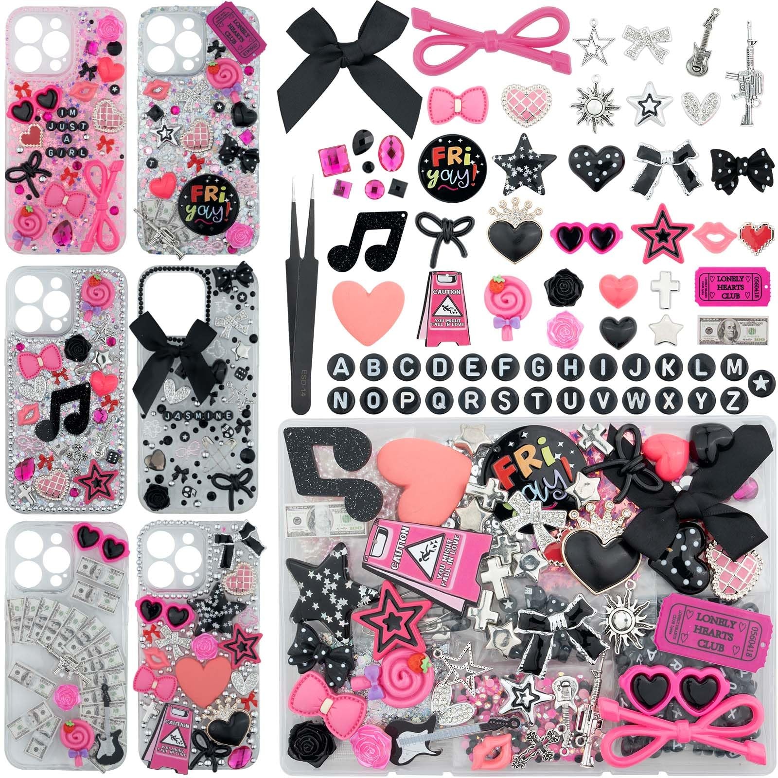 DoDoBeads 1050 Pcs Junk Phone Case Charms Kit, Small to Medium, Multicolor