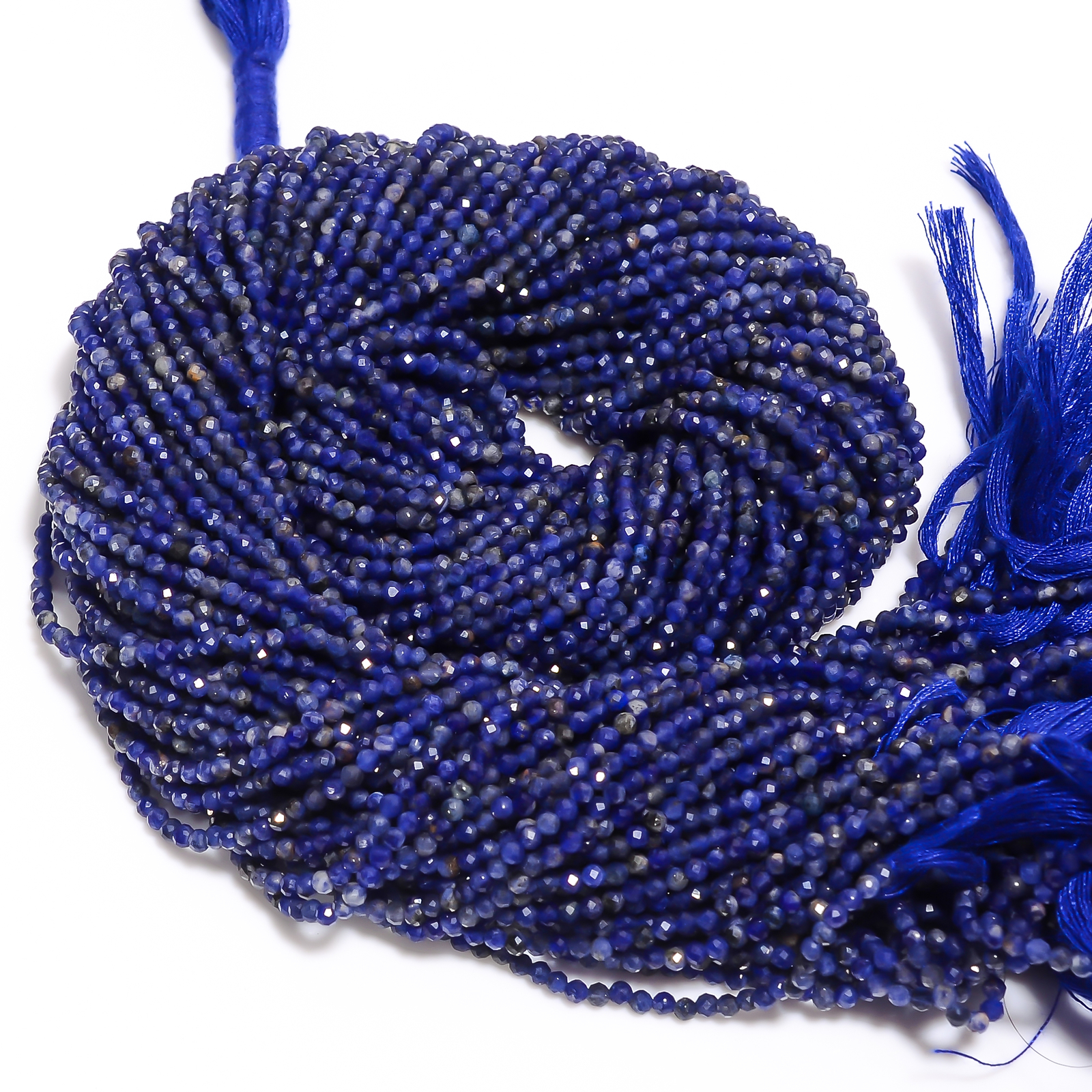 100% Natural Sodalite Gemstone Round Israel Cut Beads 2.5 mm Strand 13″ GB-199