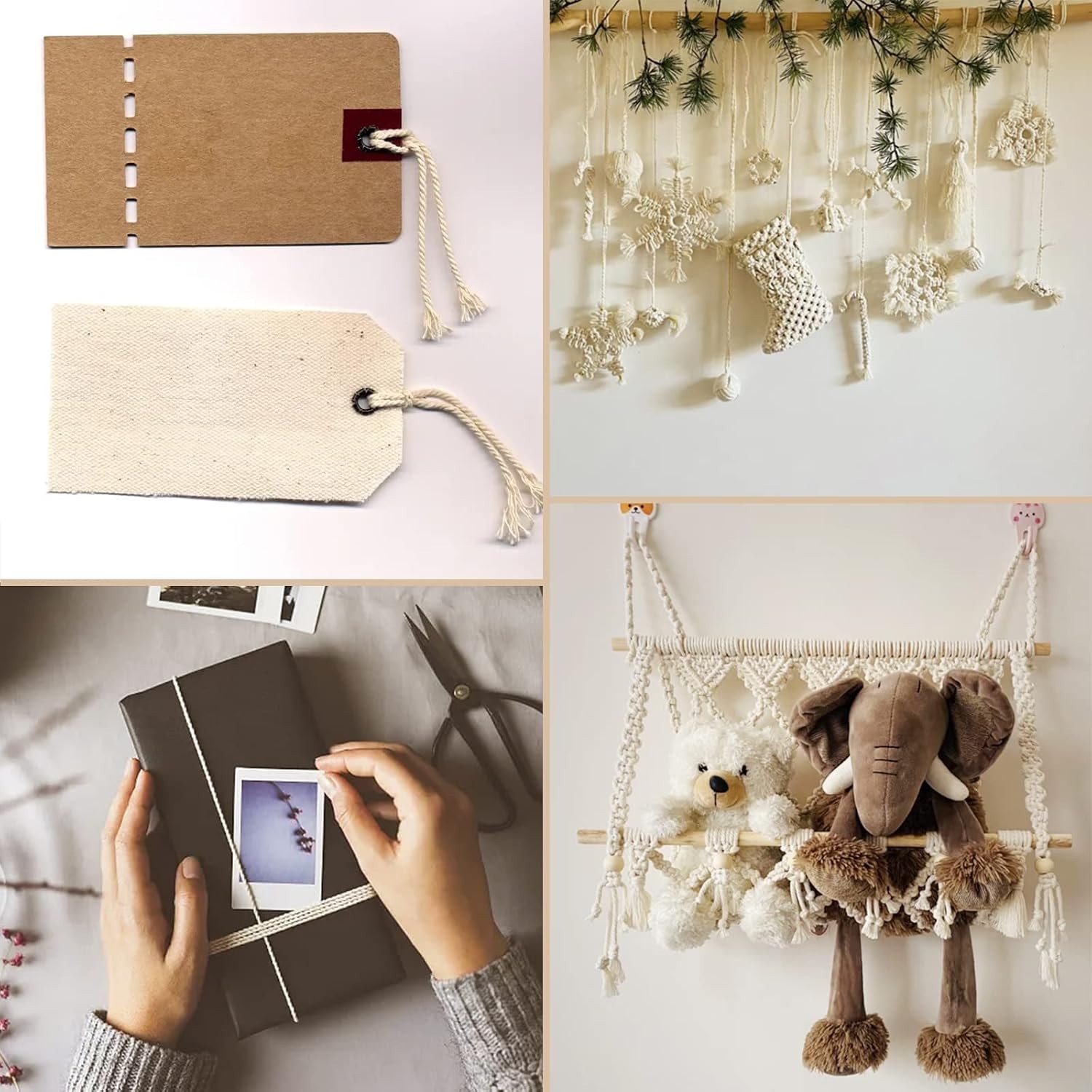 Elegant 984 Feet Cotton Twine Pack – 3 Rolls, 2mm, Perfect for All Occasions