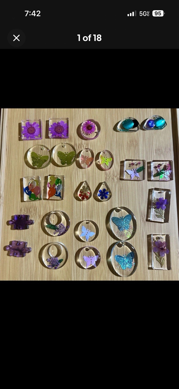 25 Clear Resin Pendants For Jeweler Making