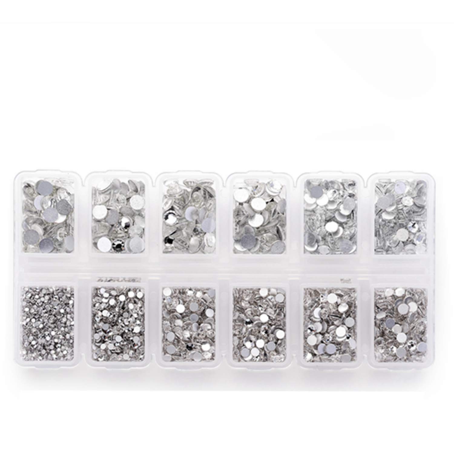 4200 Pack Clear Flat Back Rhinestones for Craft, Round Crystal Gems Stickers …