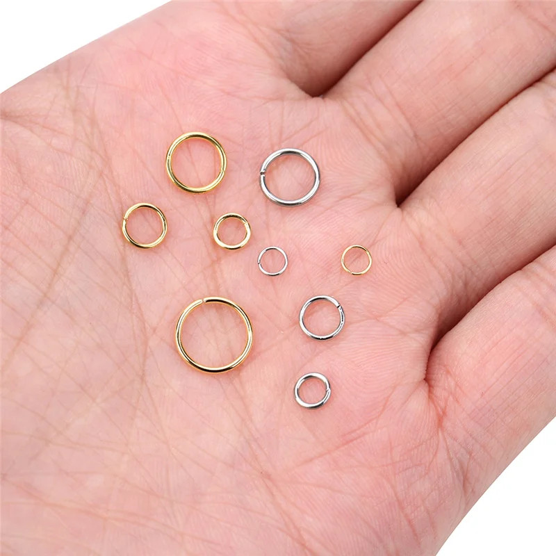 100Pcs PVD Stainless Steel Open Jump Rings Lot 3 4 5 6 7 8 10 Mm Split Rings Con