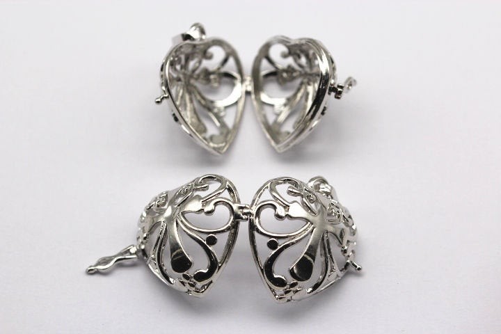 Silver Metal Oil Diffuser Pendant Heart Shape Size 15x22mm Sold Per Piece