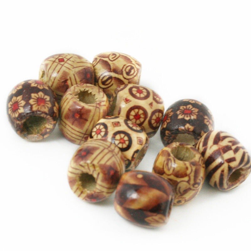 Wooden Beads Mixed BOHO 100pcs for Macrame Charms Large Hole Crafts