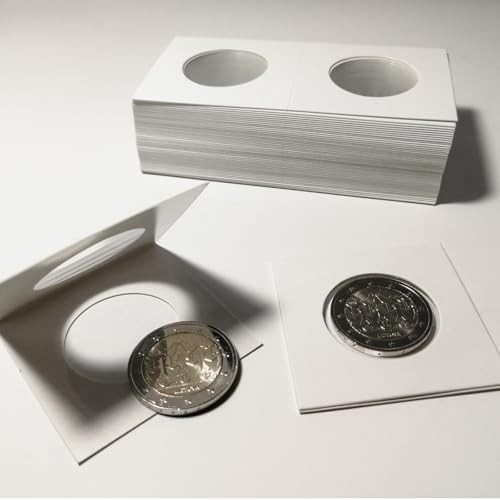2×2 Coin Flips, 250 Pack Cardboard Coin Holder Paper Coin Holders for 17.5mm