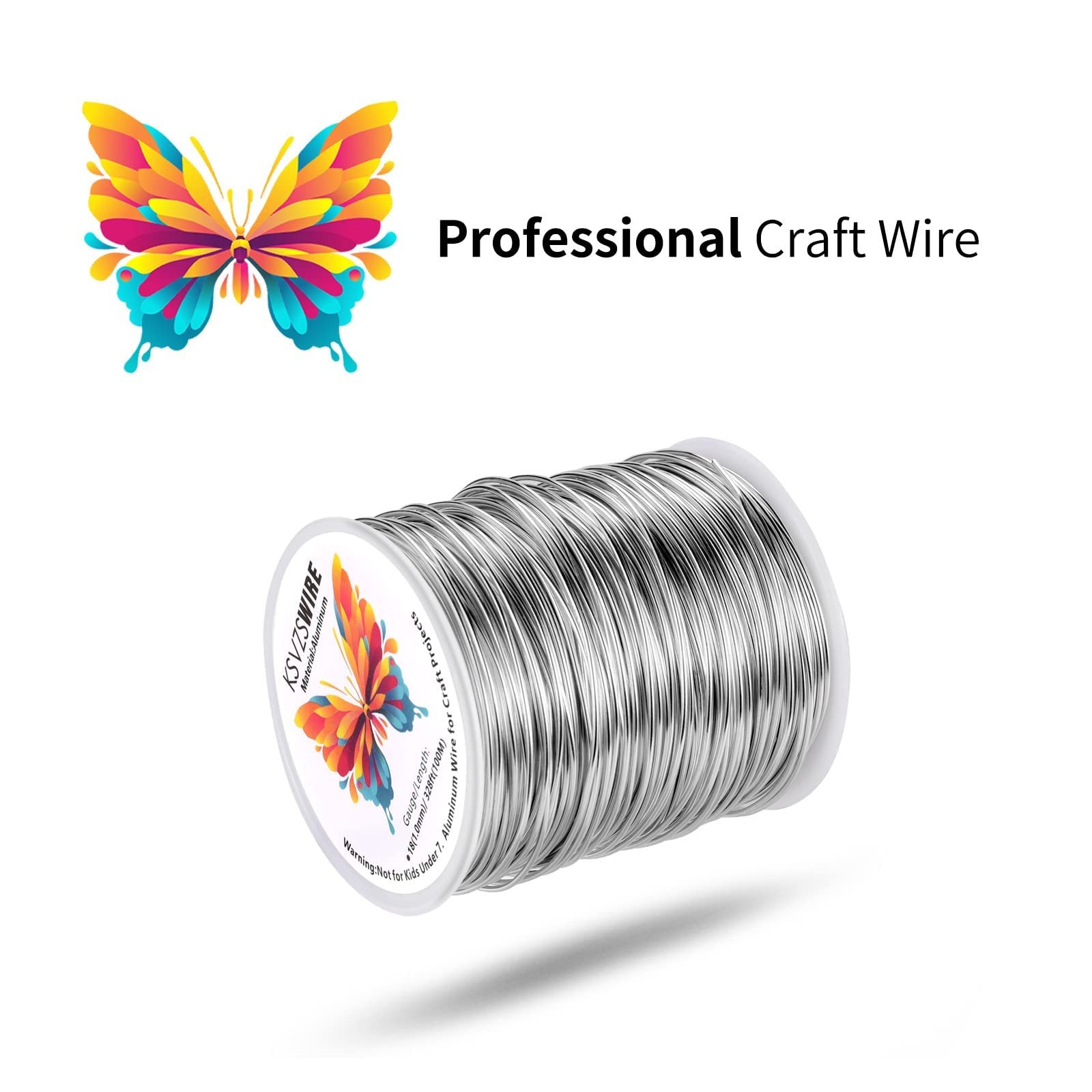 Aluminum Craft Wire 18 Gauge(1.0mm)–328 Feet(100M)+18 Gauge (1.0mm) 32.8Ft (1…