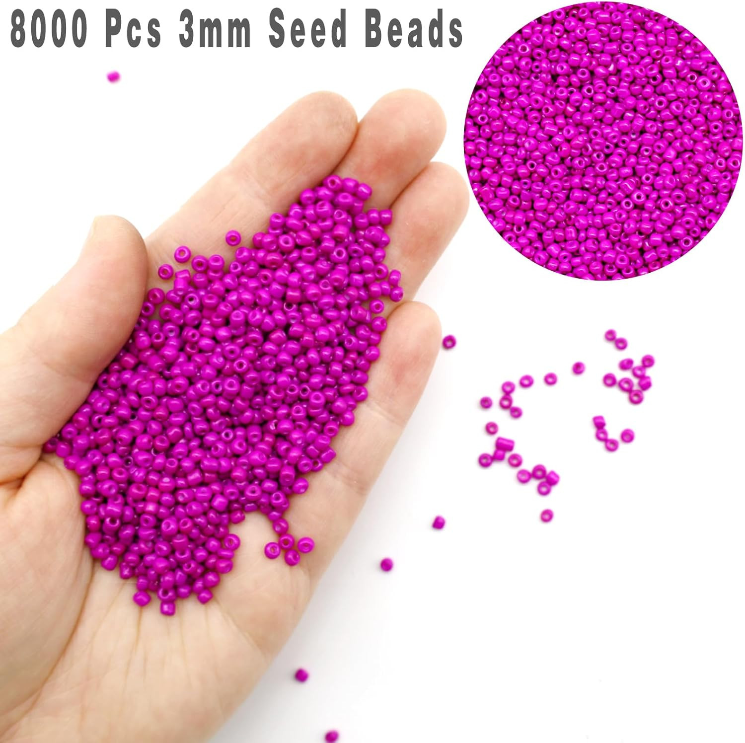 8000 Pcs 3Mm Seed Beads, Tiny Craft Beads for Bracelet Making, Bracelet Kits for