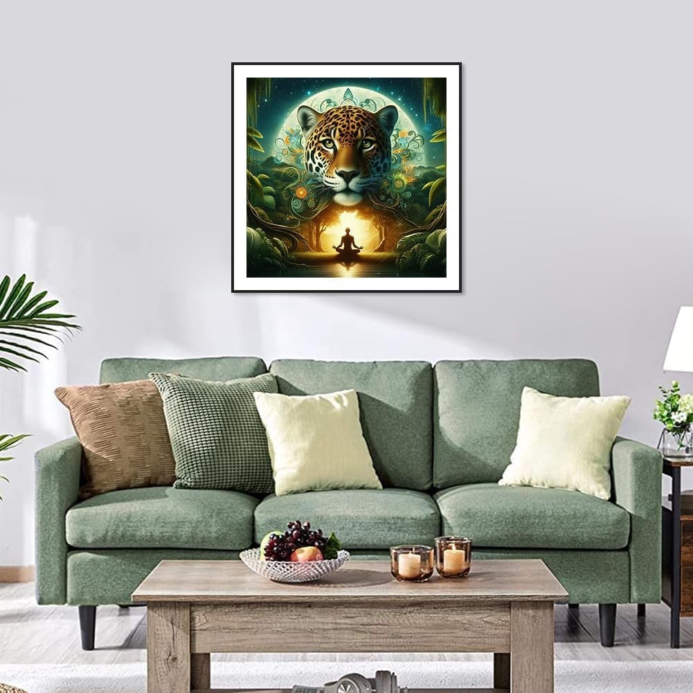 Diamond Art Kits for Adult, Leopard Diamond Painting Kits for Beginners, DIY Ful
