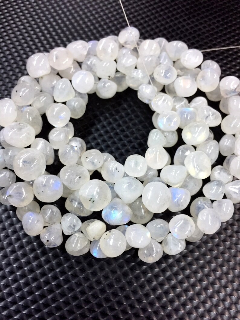 Natural White Rainbow Smooth Teardrop Beads 16″ Strand Onion Shape Rainbow Beads