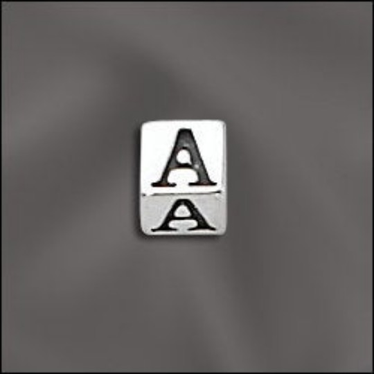 Sterling Silver Letter Beads, 4.5mm Alphabet Blocks, 3mm hole, 925 Sterling Silv