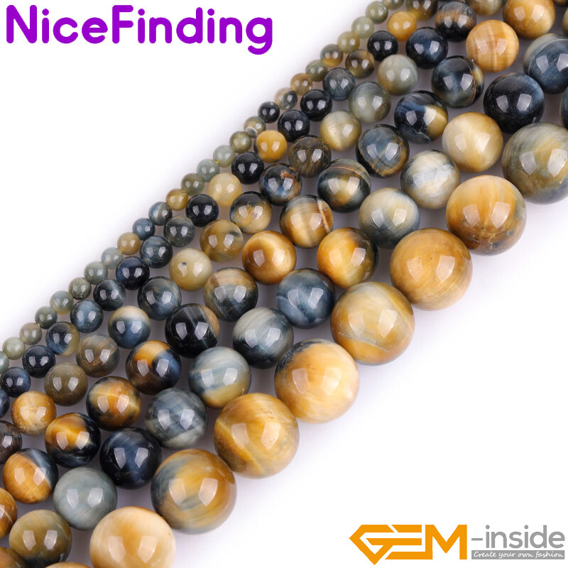 Natural AAA Grade Dream Lace Tiger’s Eye Round Loose Beads Jewelry Making 15”