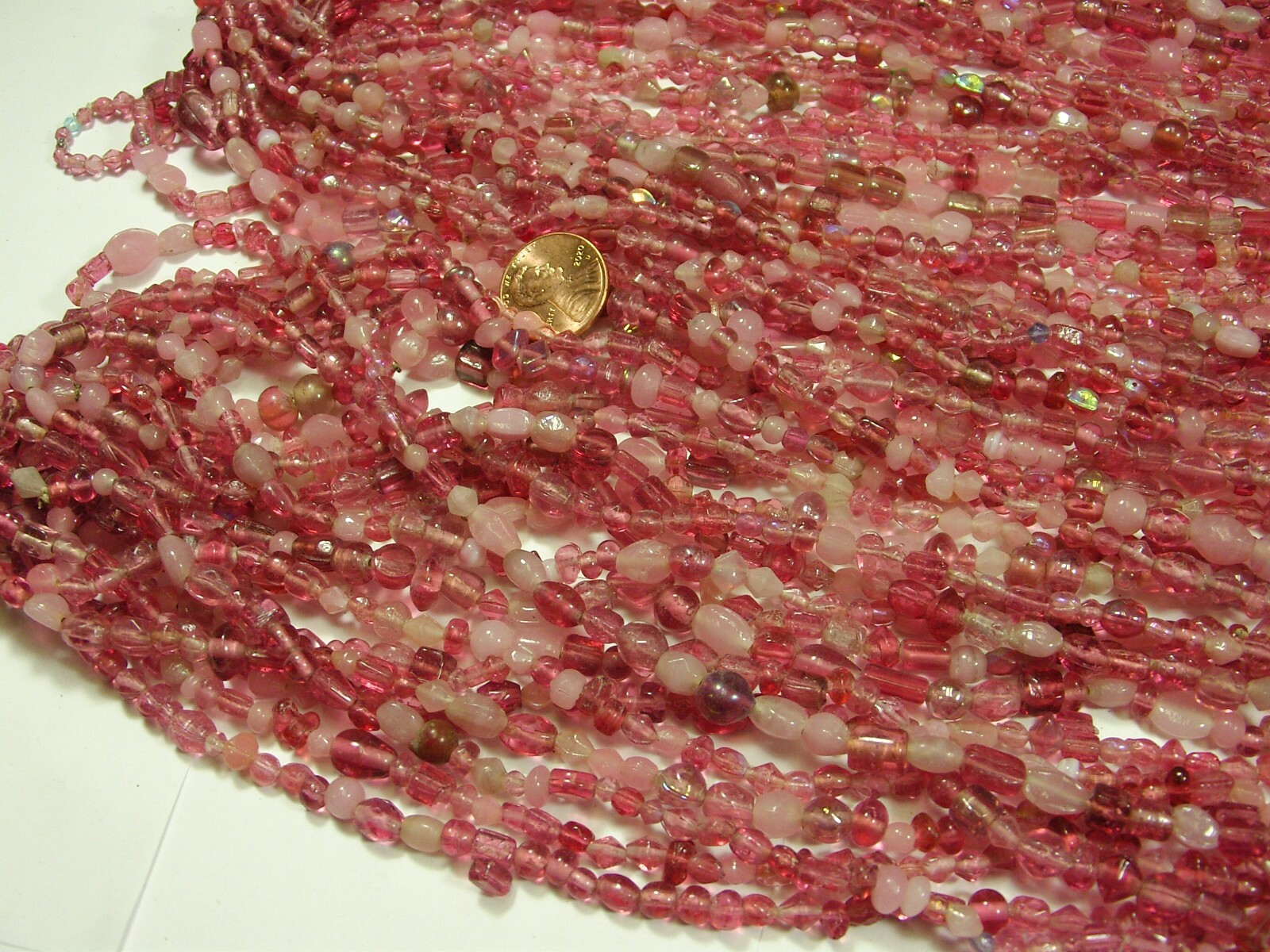 30 Strands 36″ India Handmade Assorted Color Glass Beads Wholesale Bulk (CT-48)