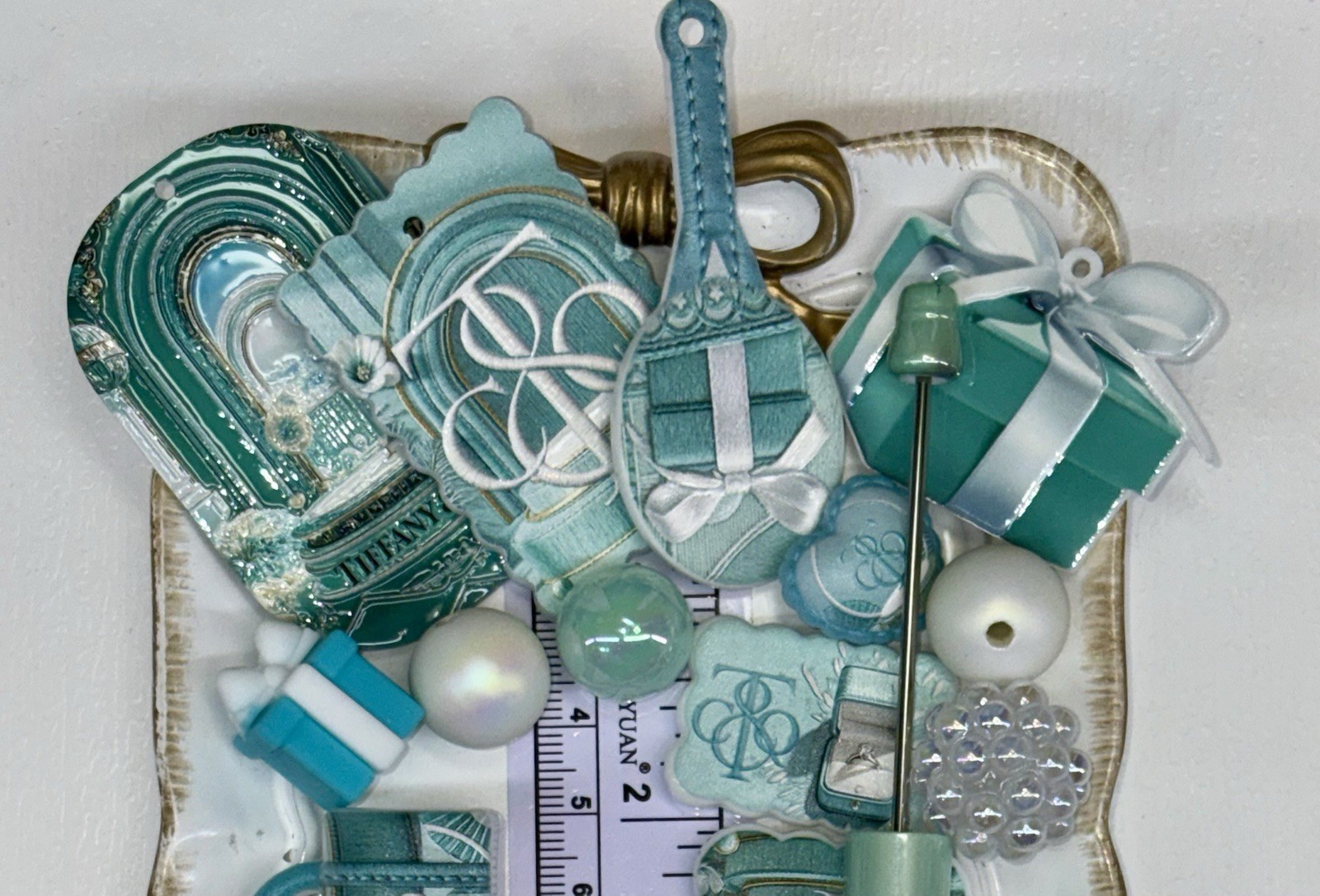 25 Teal Blue Luxury ✨Focal Beads Mix✨for Beadable Items. Includes All Pictured