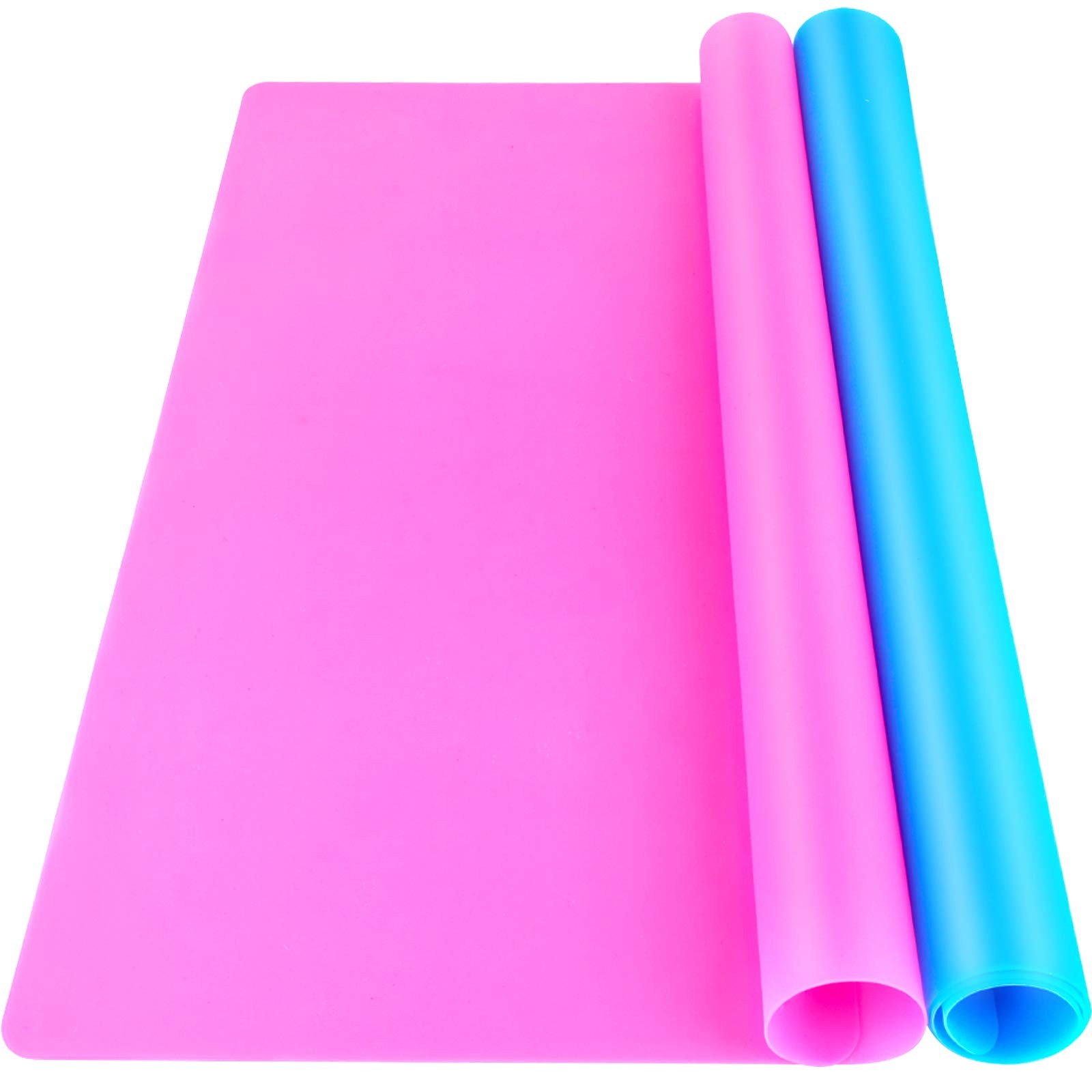 LEOBRO Silicone Mat for Resin Molds, 2 PCS 15.7″ x 15.7″×11.7″, Blue &Red