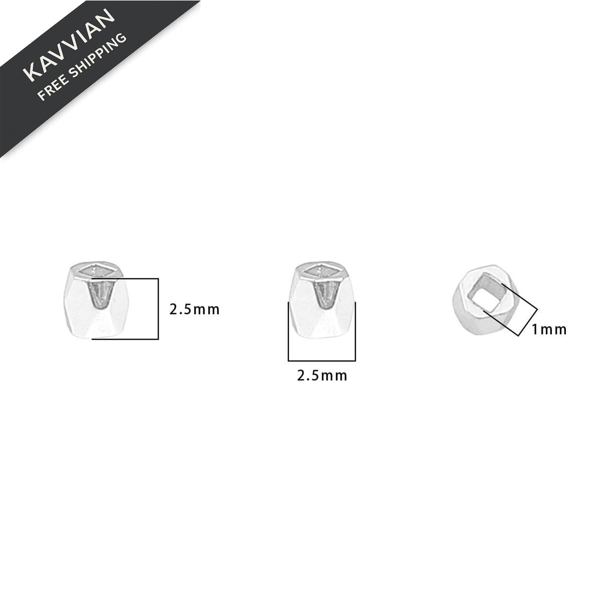 BEADIA Silver Plated Faceted Spacer Beads 2.5×2.5mm Faceted,