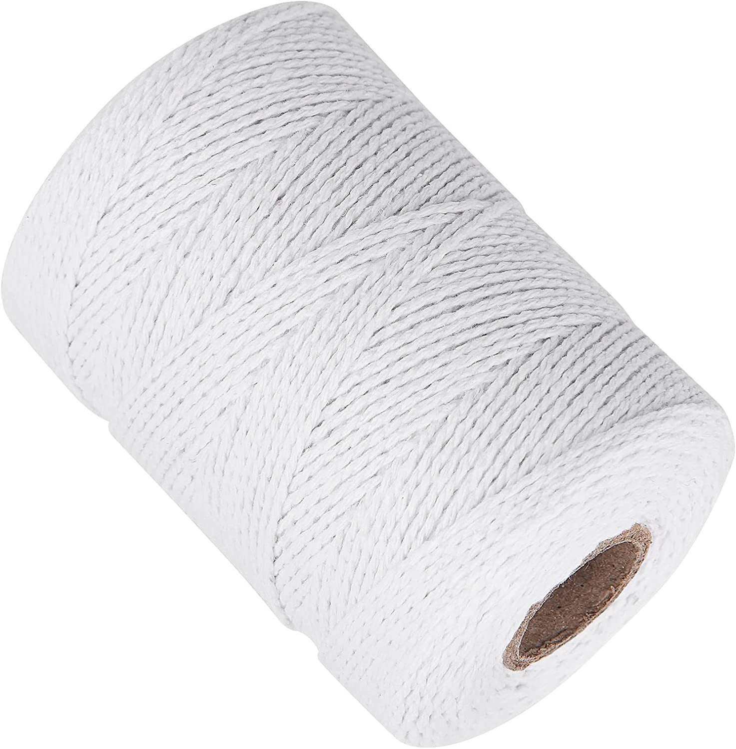 White Cotton Butchers Twine – 656 Feet 2MM Thick String, Natural Garden Gift Wra