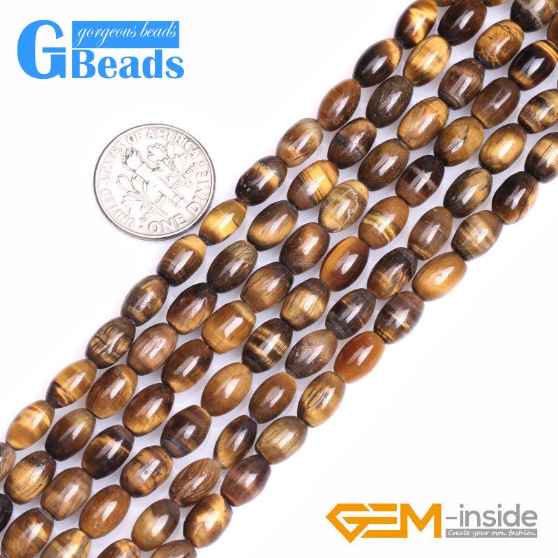 Natural Tiger’s Eye Olivary Rice Beads For Jewelry Making Free Shipping 15″