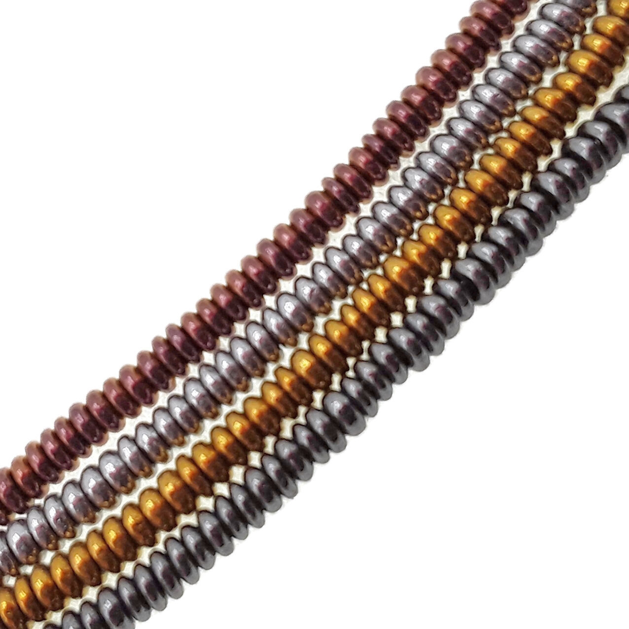 Gray/Gold/Silver/Copper Hematite Smooth Rondelle Discs Beads 1x2mm 15.5″ Strand