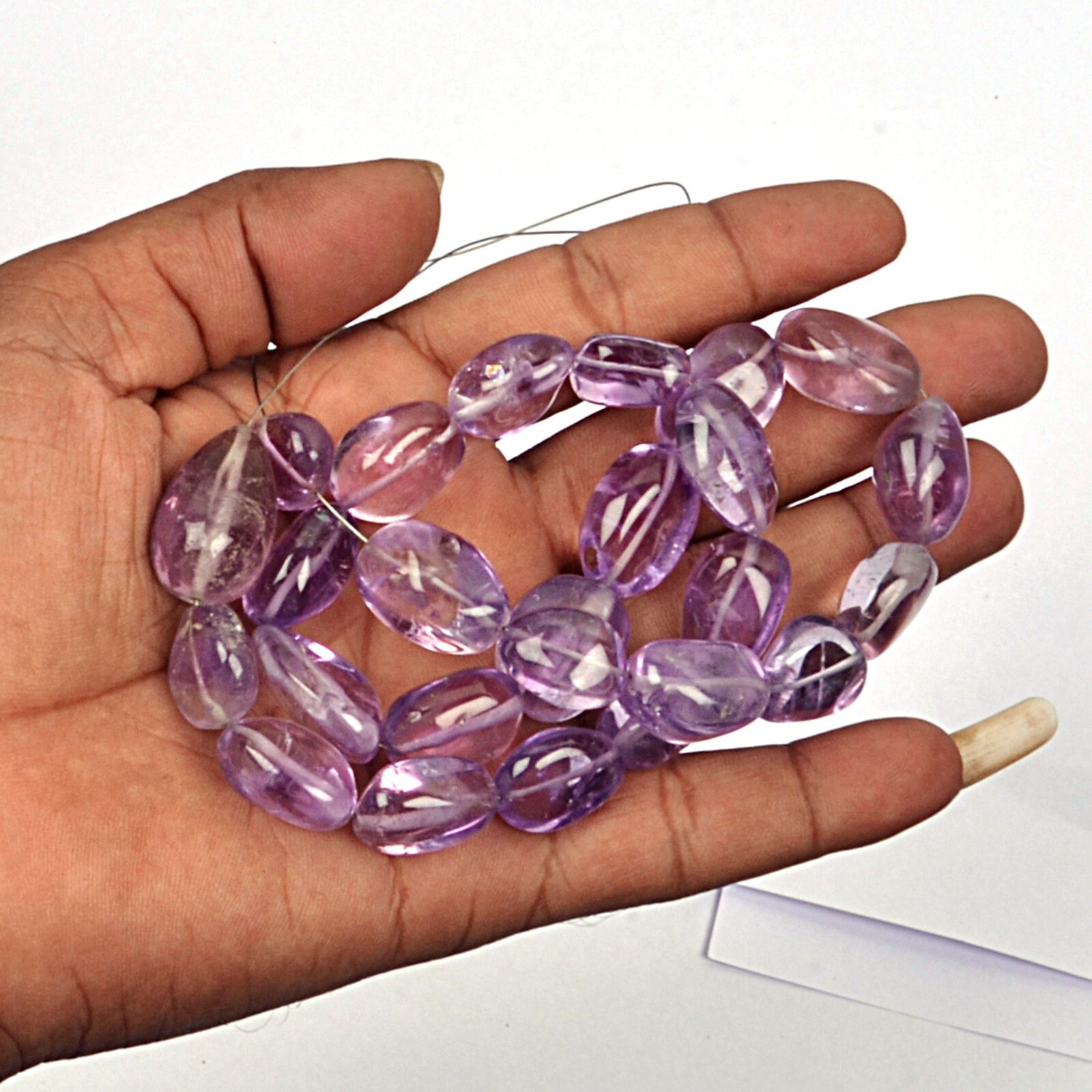 Natural Amethyst Smooth Tumble 16 Inch Strand 13X20-11X15 MM Gemstone Beads