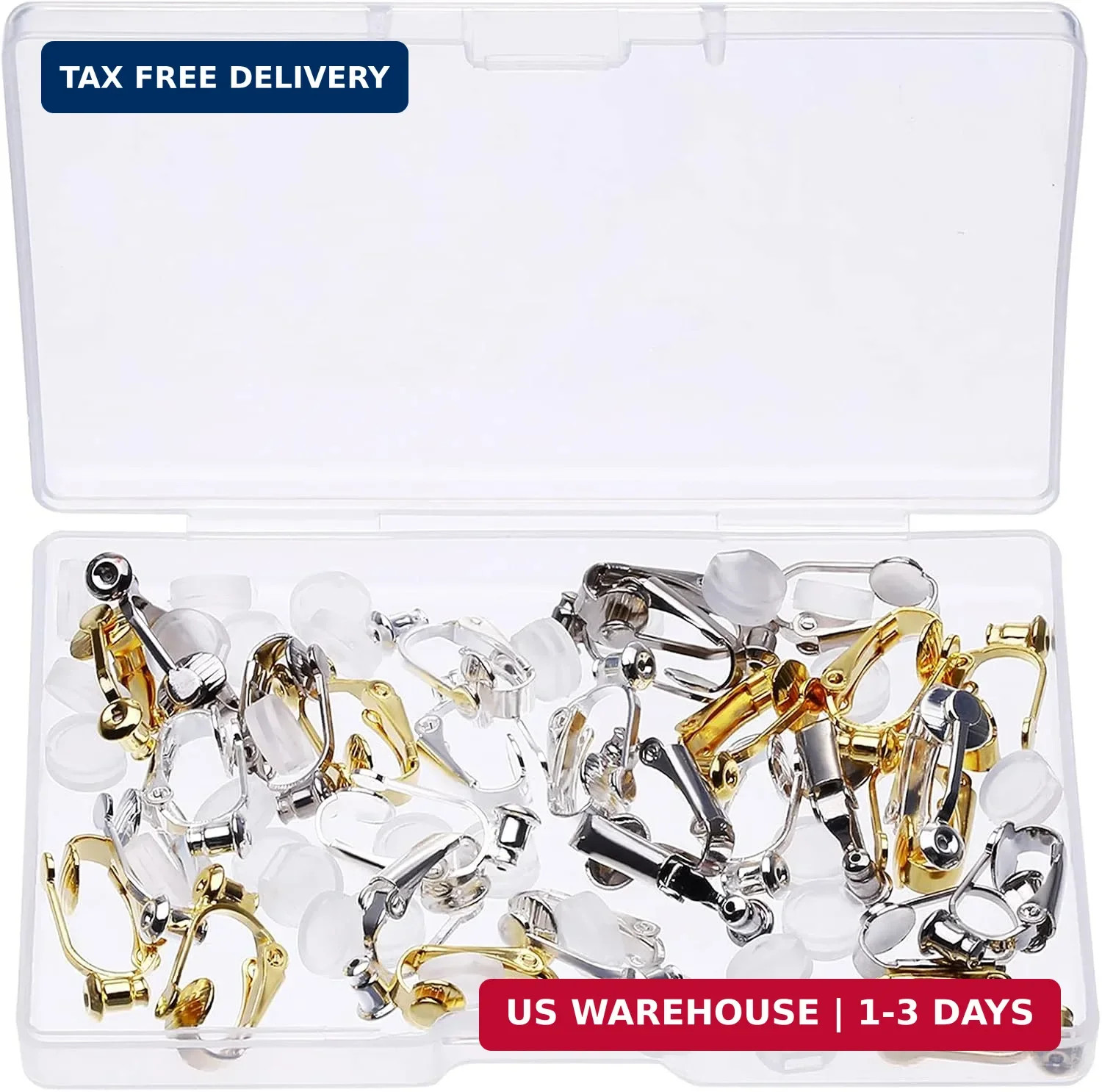 Tatuo 18 Pieces Clip-on Earrings Converter Components with Post Convert Pierced
