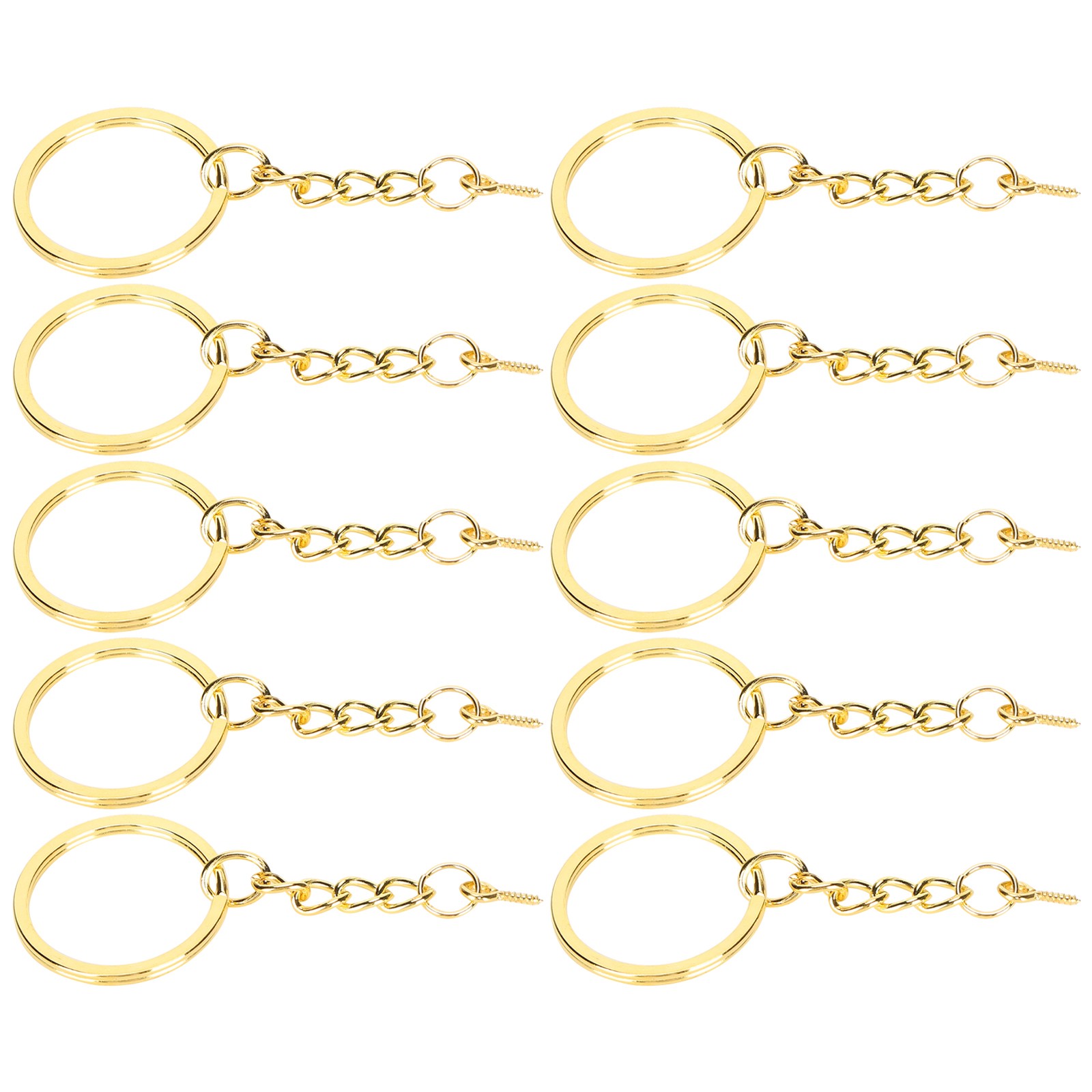 10pcs Alloy Key Chain Ring Parts For DIY Keychains Easy To Use