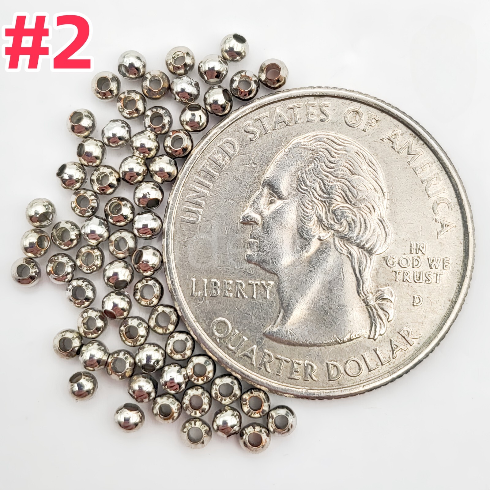 Silver Plated Round Spacer Beads 2mm 2.5mm 3mm 4mm finding 40 pcs Non Tarnish