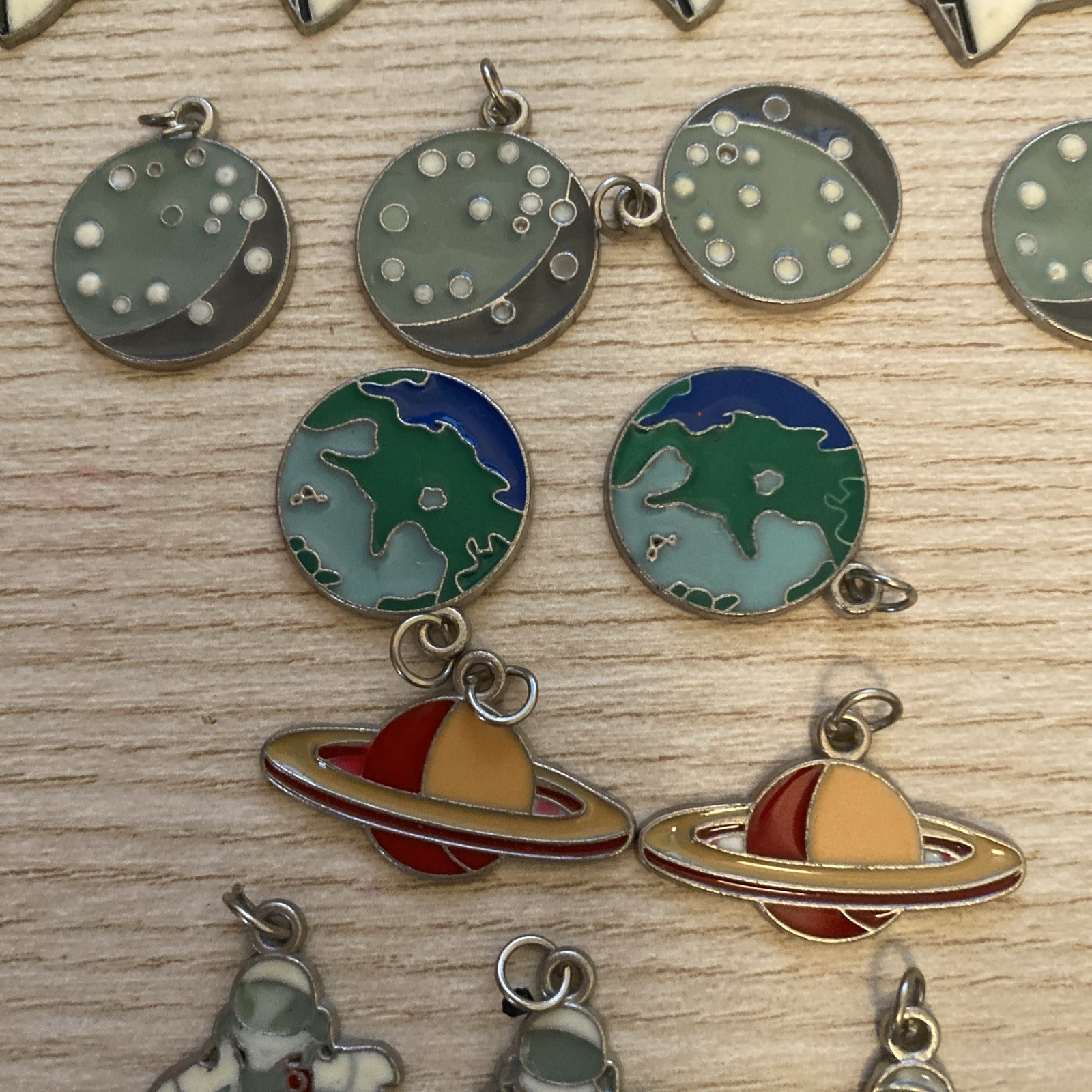 Space Charms Set Of 17! Space Shuttle Moon Earth Stars Astronaut Saturn Unique
