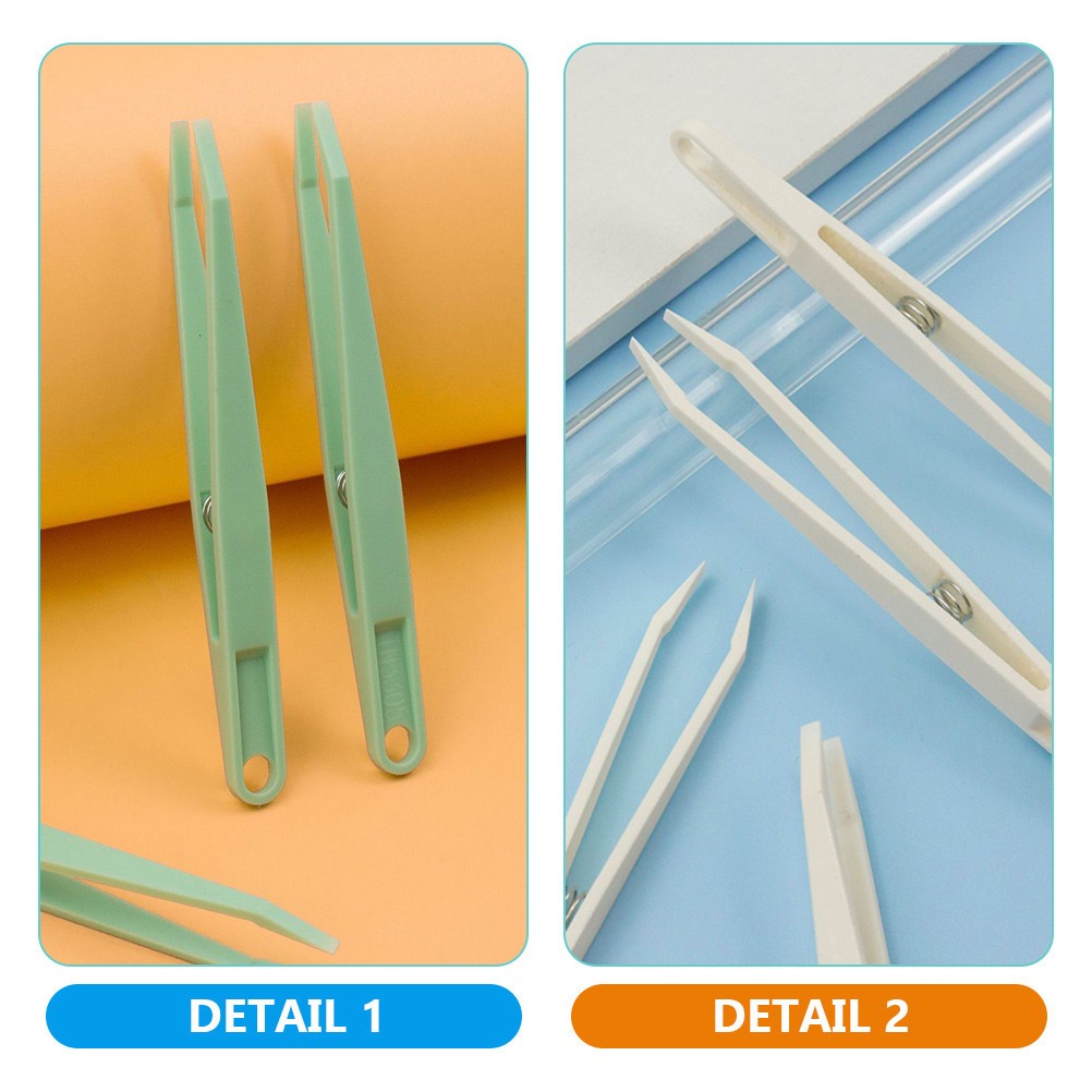 12 Pcs Rubber Tip Tweezers for Jewellery Making Plastic Precision