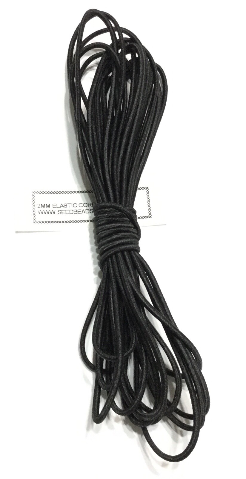 2mm soft Beading black Round Elastic Stretchy Cord 5 Yards-black- 15 Feet