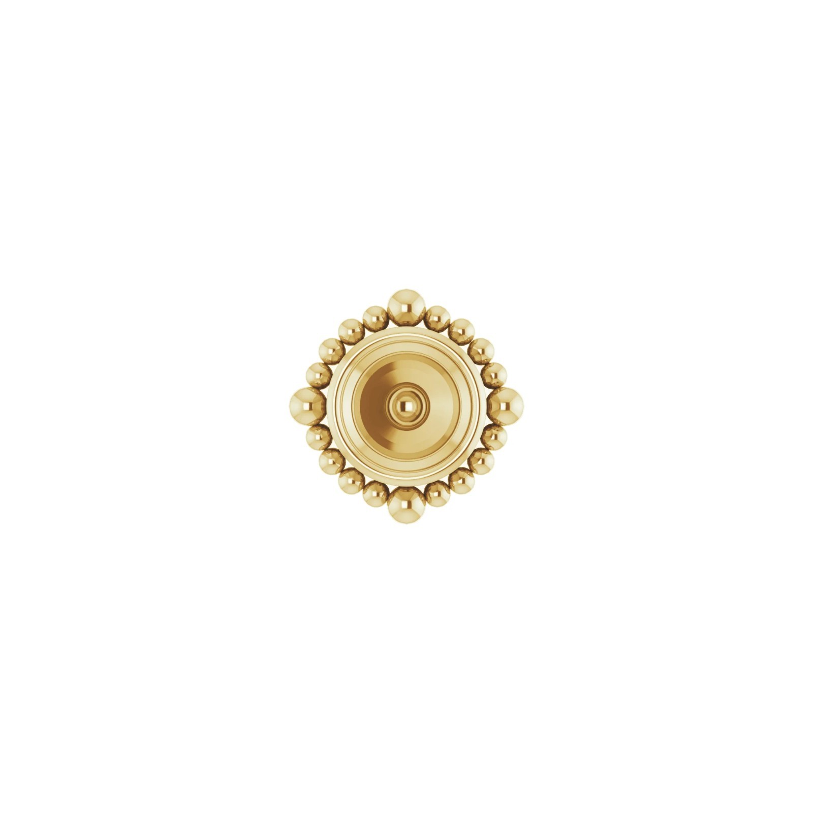 10K 14K 18K Gold, Platinum & Silver 5 mm Round Beaded Earring Setting