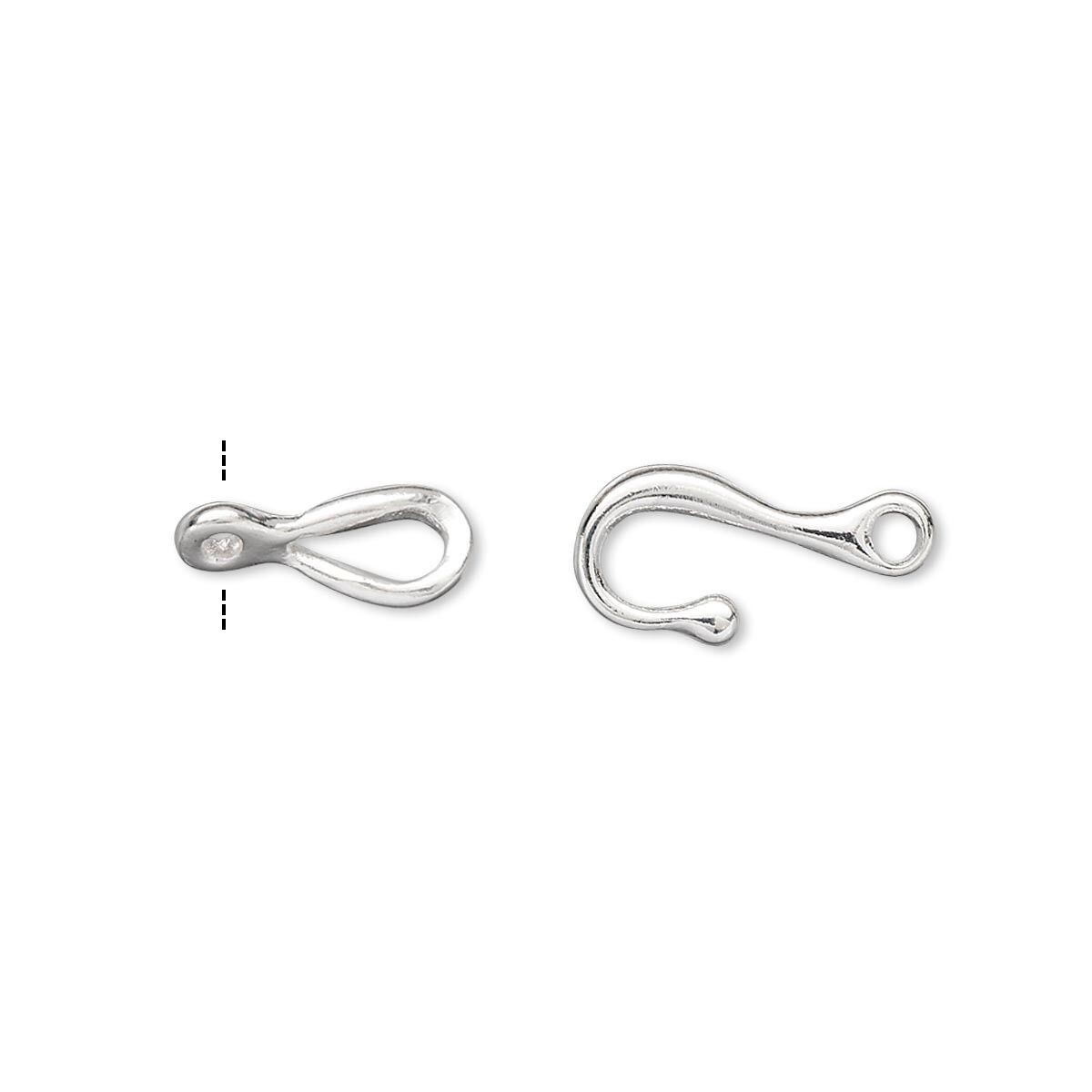 10 Sets Silver Plated Brass 12x7mm Twist Hook and Eye Clasps