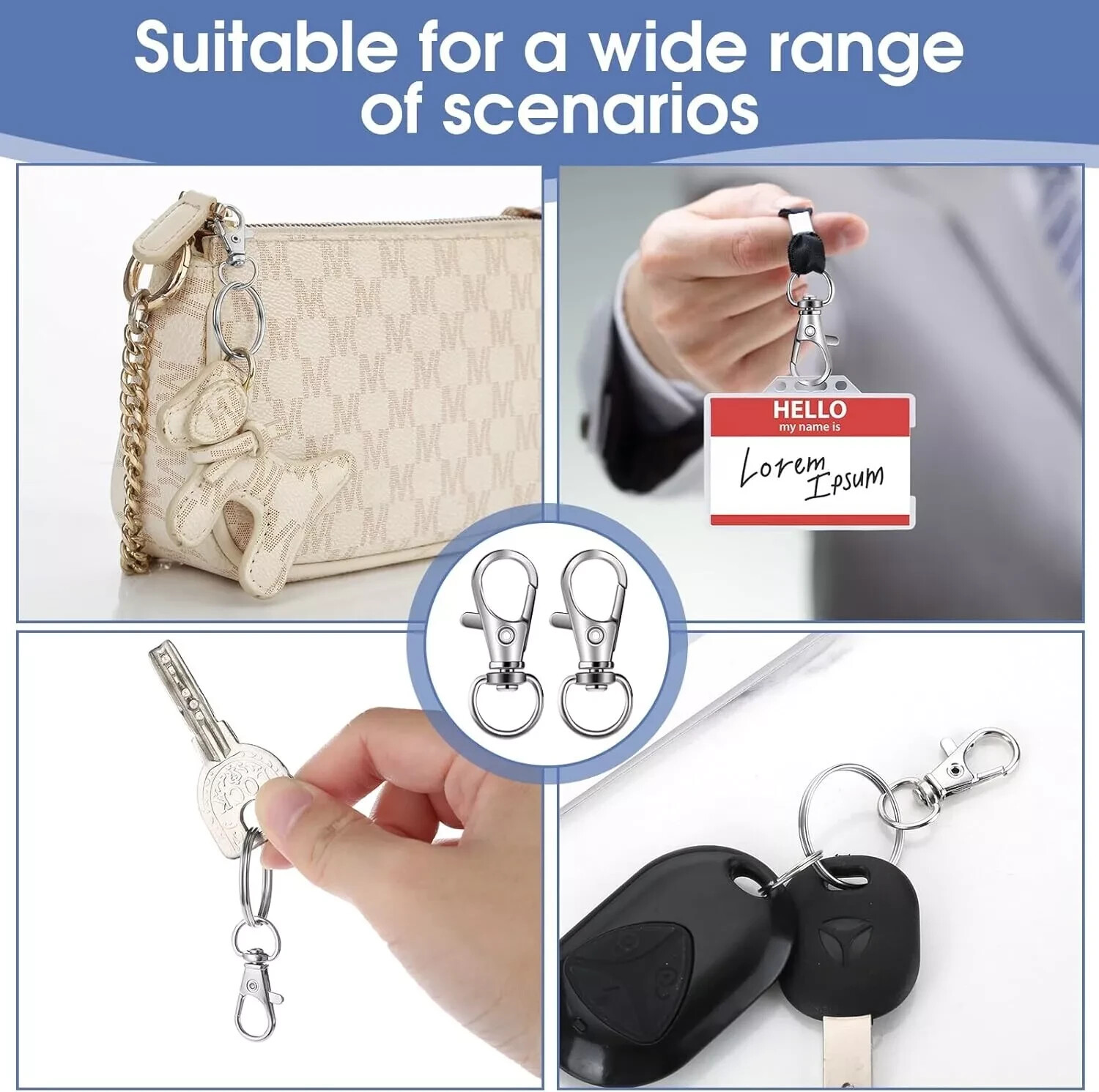 50 PCS Metal Lobster Claw Clasps, Swivel Keychain Clasps, Keychain Hooks for …