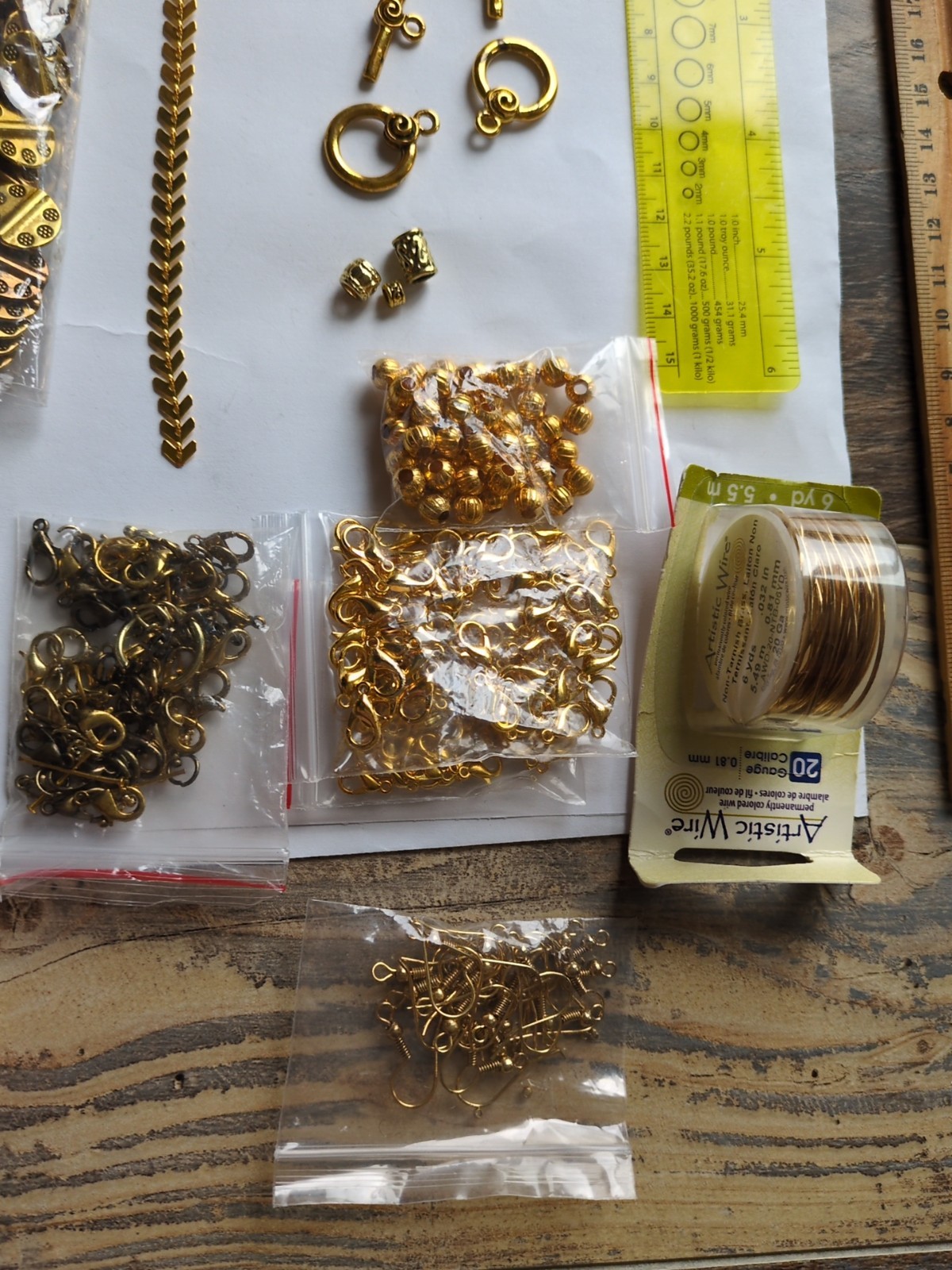 Huge Lot Jewelry Findings Gold Tone over 200pcs