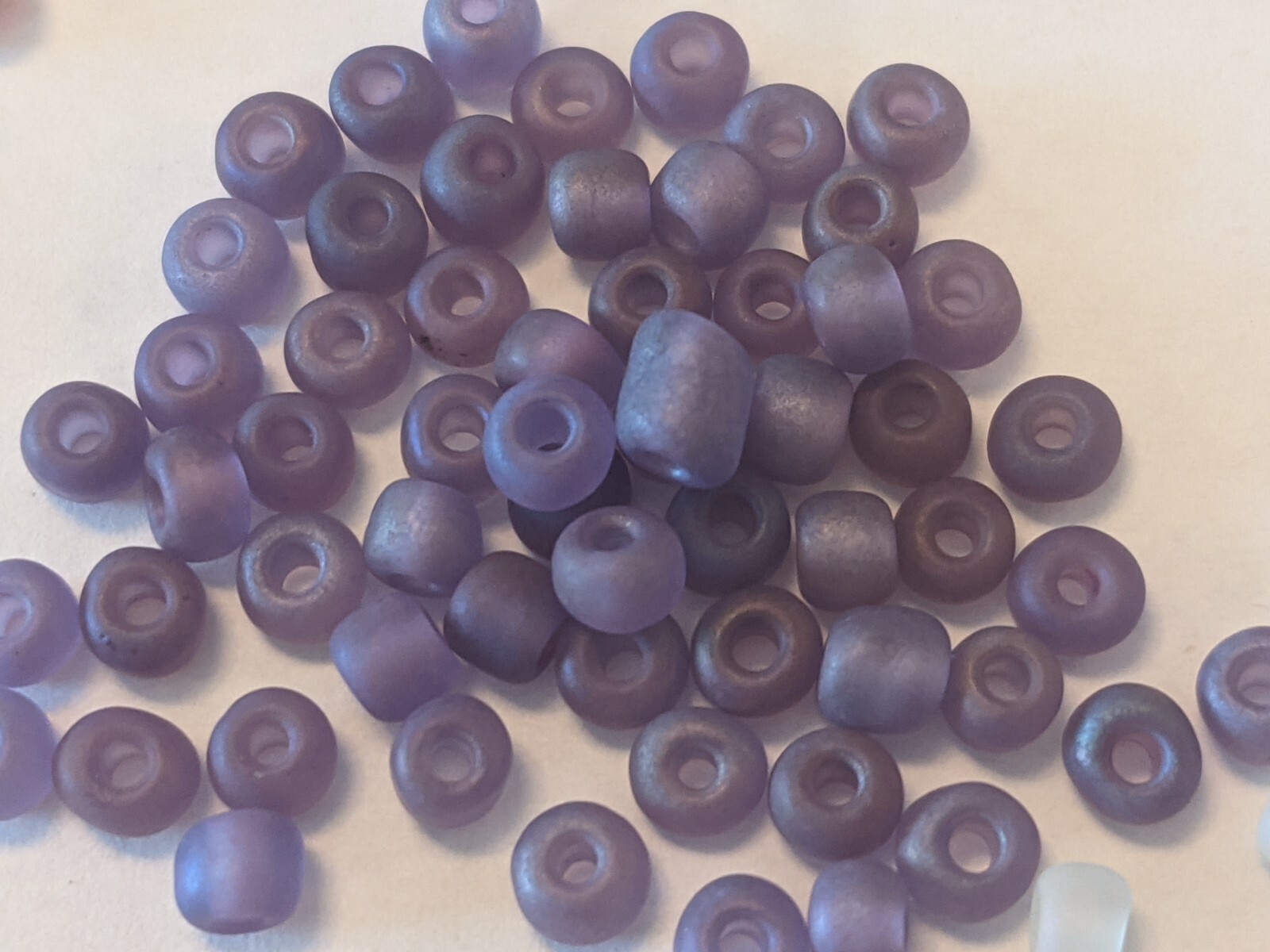 6/0 Frosted Transparent Glass Seed Beads, size 3 ~4mm, Hole: 1mm Qty 30g