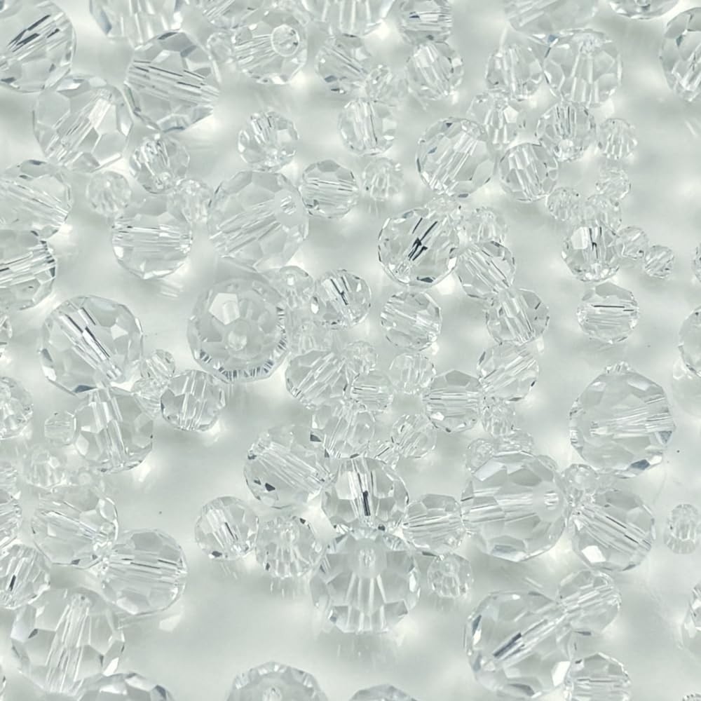 480Pcs Crystal Glass Beads 3Mm 4Mm 6Mm 8Mm 10Mm round Faceted Glass Spacer
