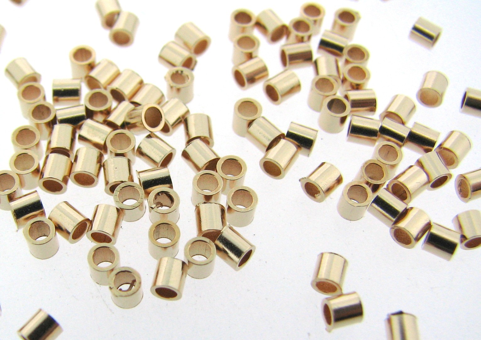 CRIMP TUBE BEADS 14k Gold Filled 2x2mm 50 pcs