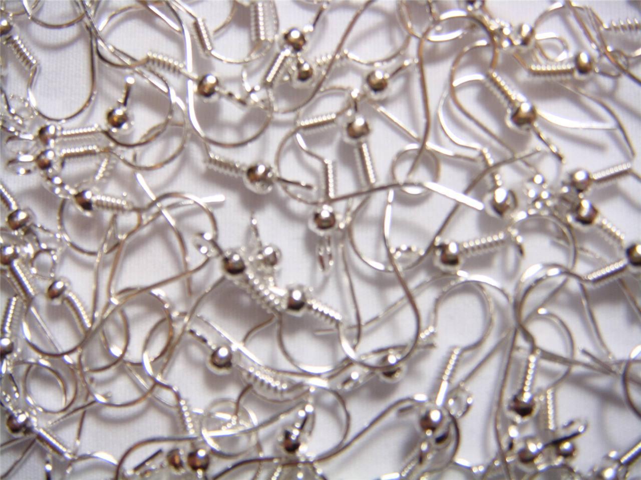 100 Silver Plated Earring Hooks