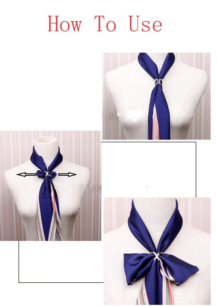 2 Pack Womens Fashion X-Shape Scarf Ring Buckle Ladies Girls Modern Simple Scarf