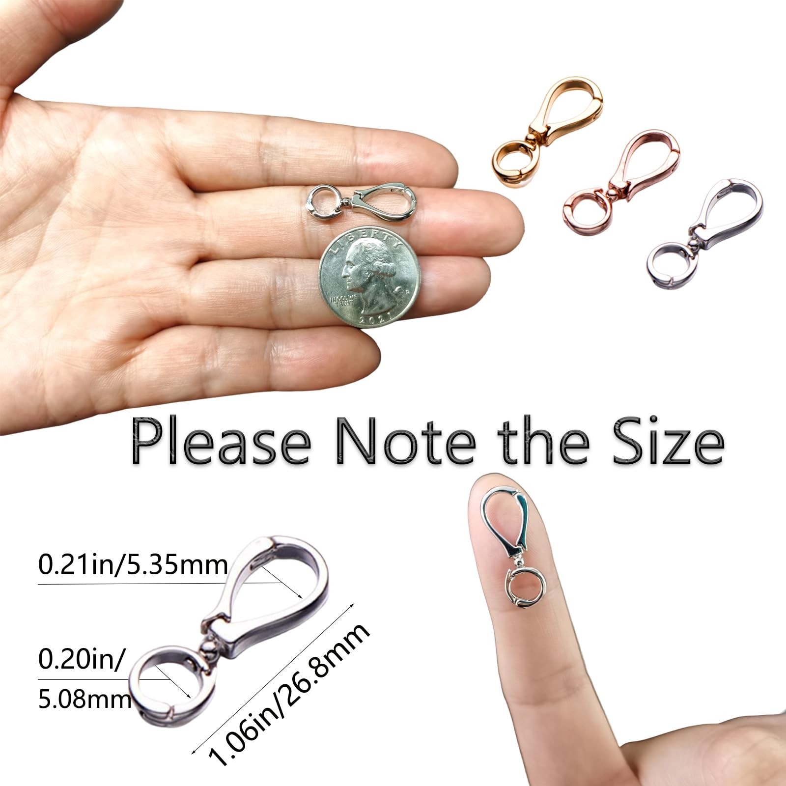 Double Opening Interchangeable Pearl Enhancer Connector Rose Gold,Silver