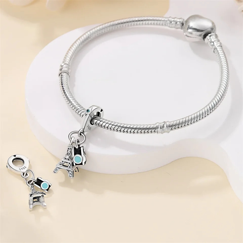 Tower Plane Travel Charms Pendant Beads for Bracelet Necklace Jewelry DIY
