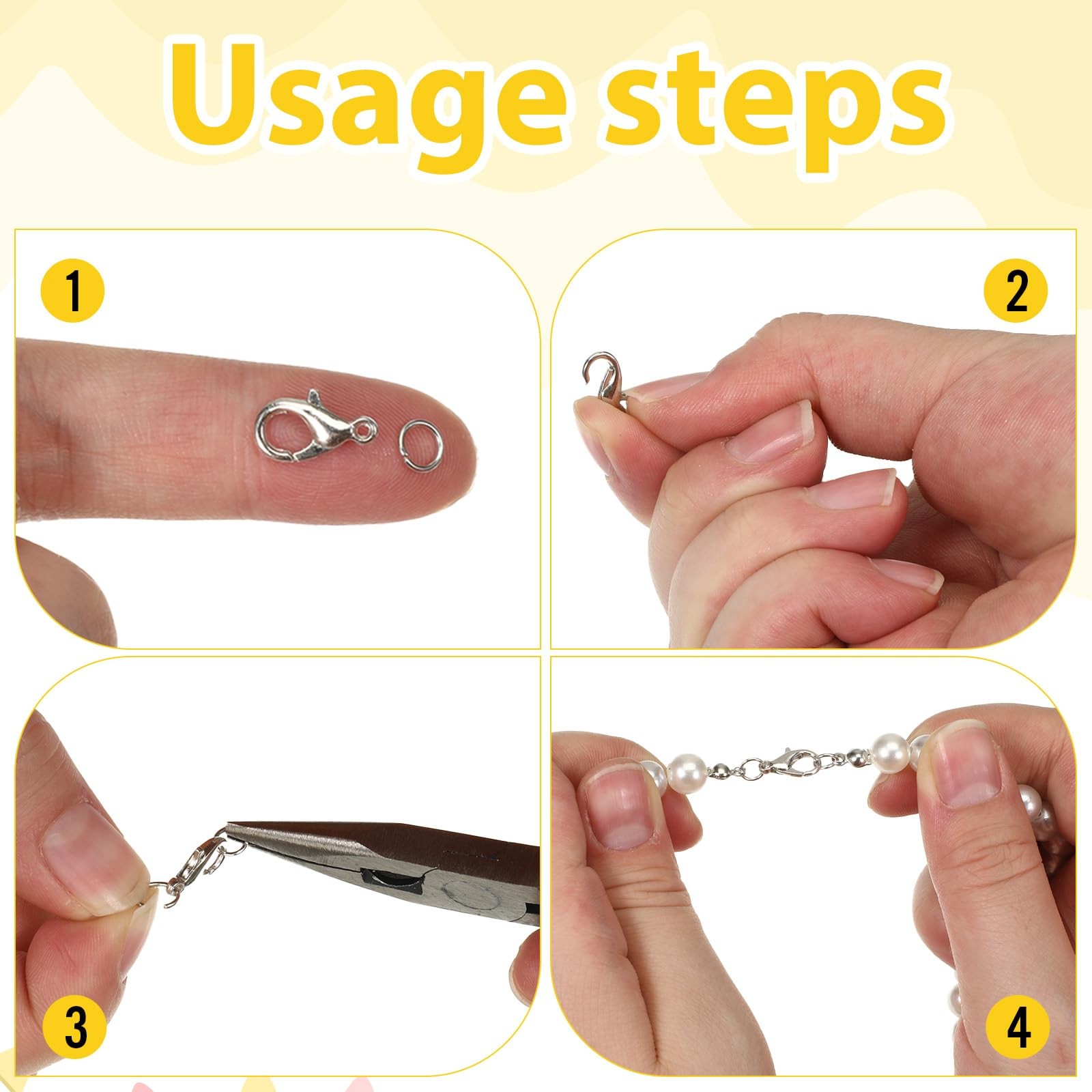 300PCS Stainless Steel Lobster Claw Clasps for Necklace Bracelet Jewelry Making