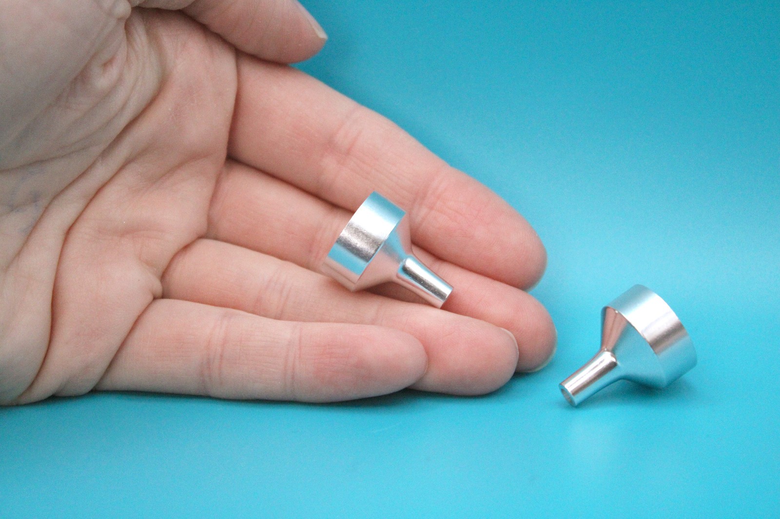 Aluminum Mini Funnel 2Pk for Filling Tiny Bottles, Essential Oils, Jewelry Charm