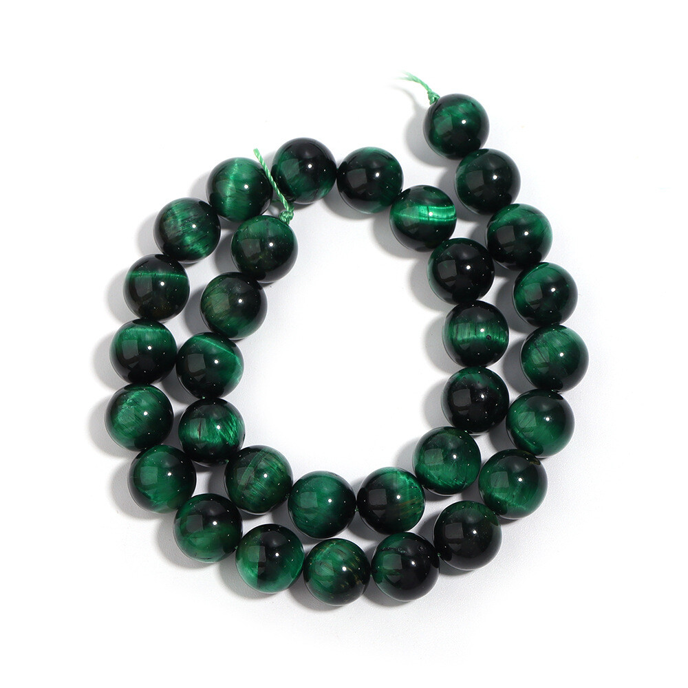 4-12mm Natural Gemstone Green Tiger’s Eye Round Spacer Beads for Jewelry Making