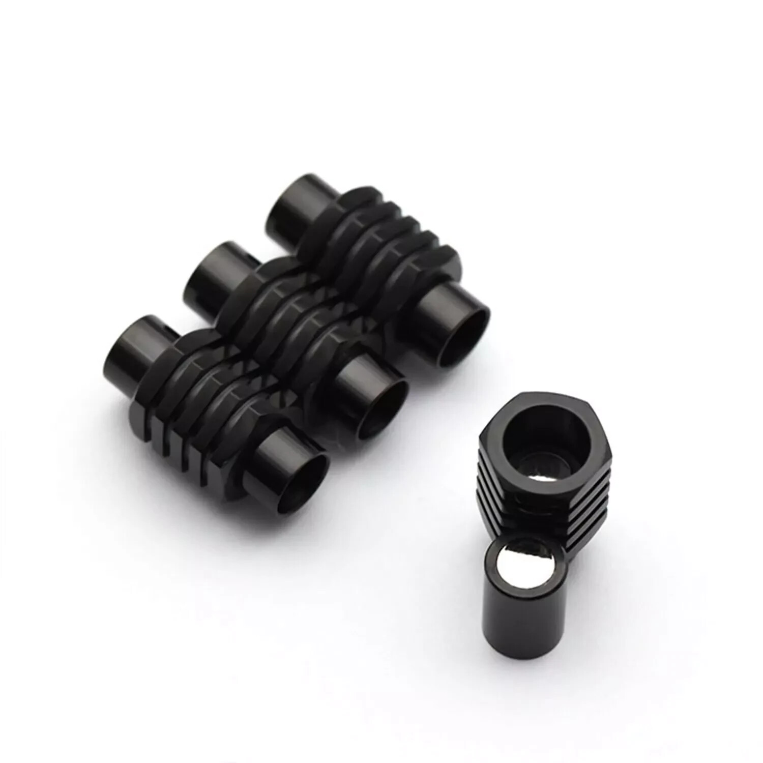 Stainless Steel Magnetic Clasps Leather Weave Cord End Bracelet Jewelry MC-100