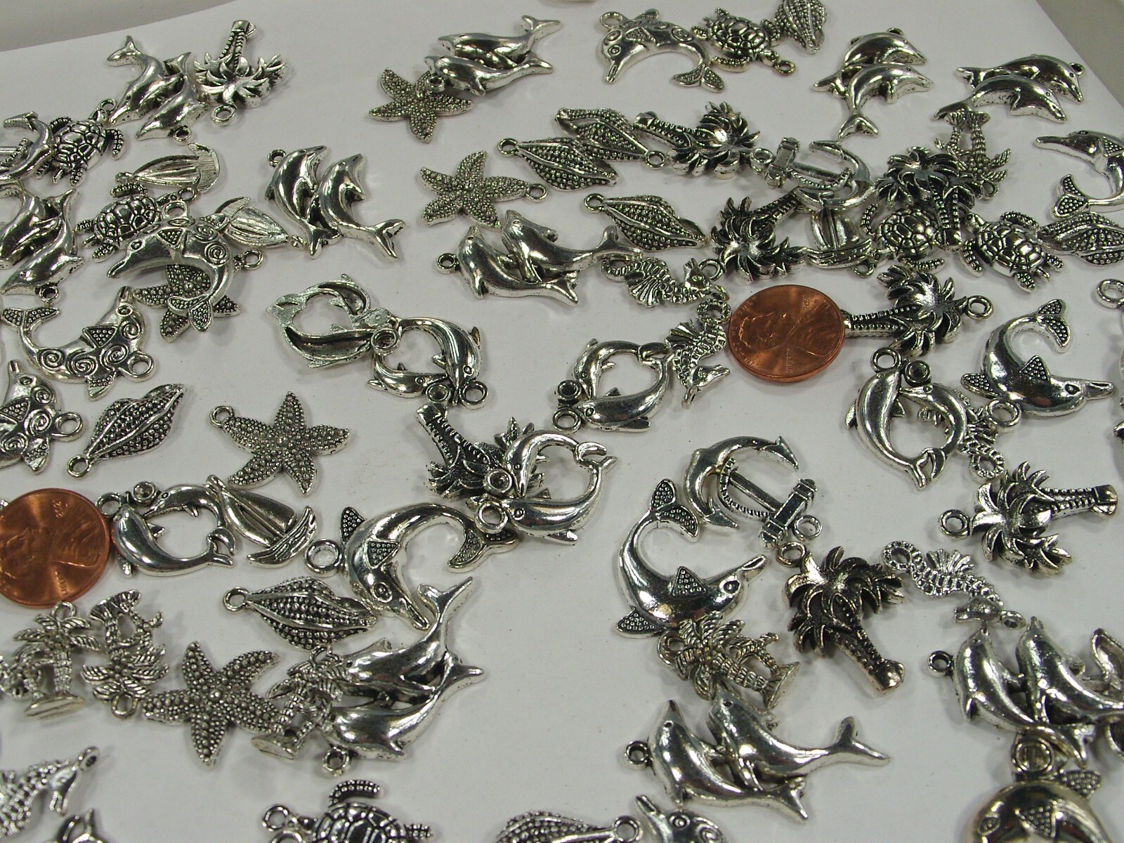 275 Pieces Assorted Sea Life Zinc Alloy Metal Charms Wholesale Bulk (PMS-51) ⭐