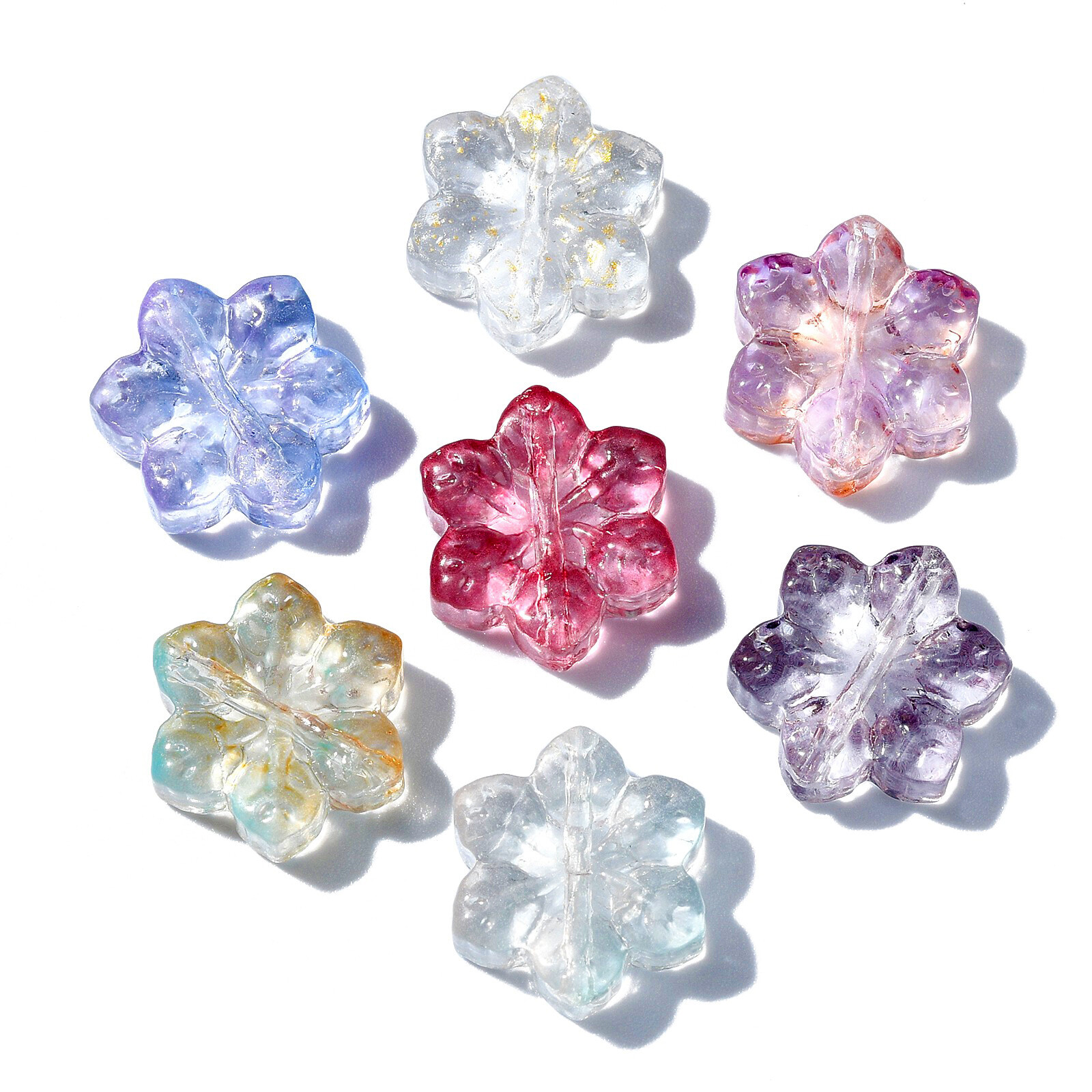 100pcs Clear Flower Bead Snowflake Spacer Bead for Jewelry Necklace Bracelet DIY