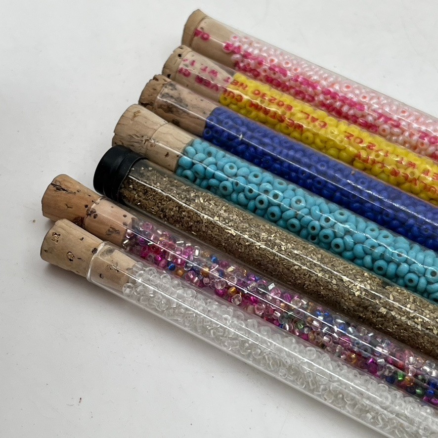 Vintage 1960s 1970s Craft Beads Lot Hippy Hippie Boho Original MCM Crafting