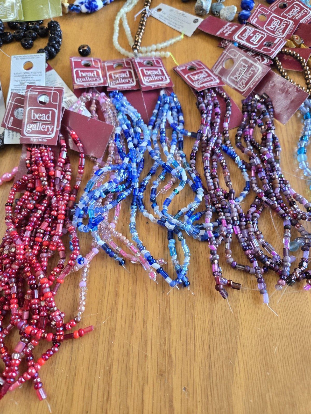 Jewelry Making Beads HUGE 40 Pc NEW LOT Color Gallery Bead Glass Stone Wood Rice