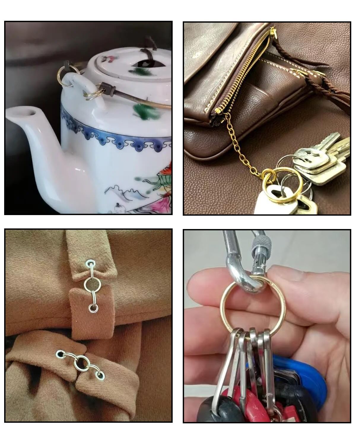 Bluemoona 10 Pcs – Brass Round Edged Keyring outside dimensions :32mm(1 1/4″)