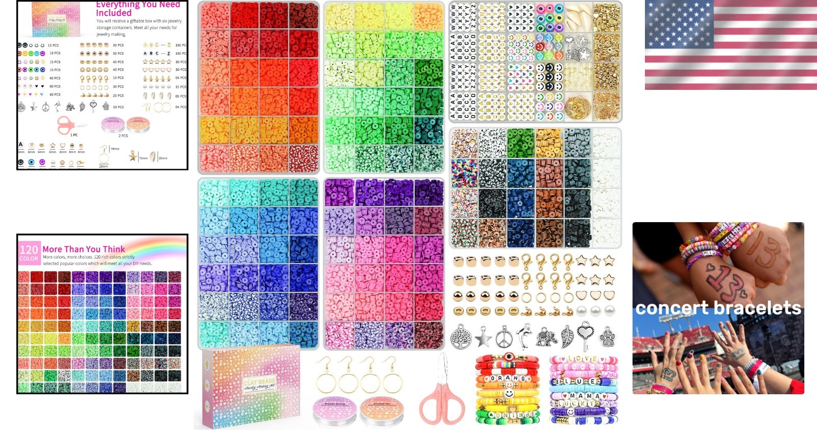 Polymer Clay Beads DIY Bracelet Kit – 120 Colors